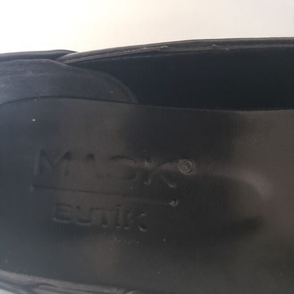 Women’s Mask Butik Handmade Genuine Black Leather Ankle Strap Shoes Size 38 NWOB - Picture 6 of 10